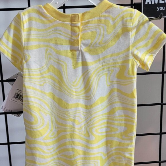 Nike Baby Romper - Yellow Striped Short Sleeve Bodysuit/Onesie Logo - Size 18M - Picture 9 of 13